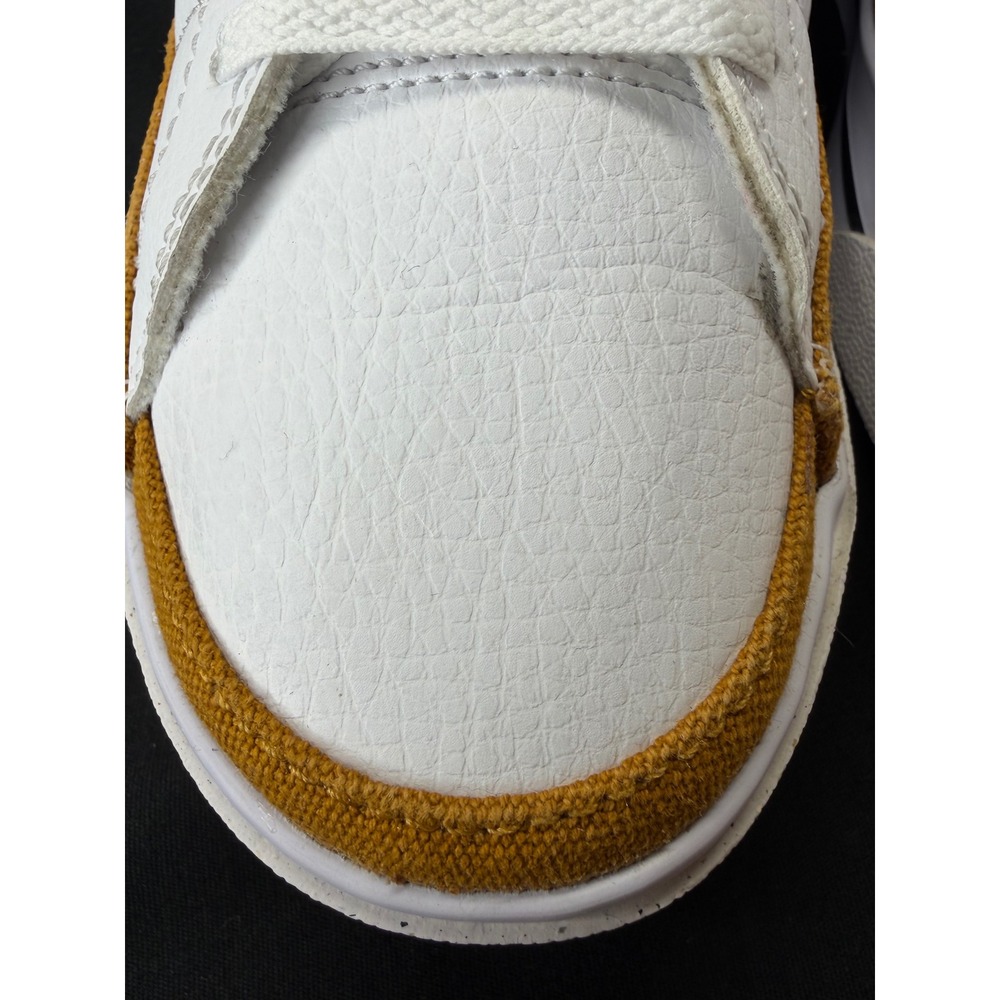 Nike Court Legacy Low White Black Mustard Yellow Canvas Trim Sneakers DH3161-100 - Picture 9 of 16